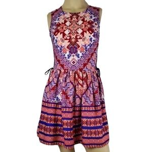 Xhilaration Bright Geometric Adjustable Sizing Dress Sz M